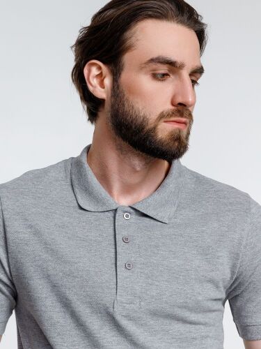 Рубашка поло мужская Adam, серый меланж, размер M 5