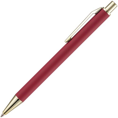 Ручка шариковая Lobby Soft Touch Gold, красная 2