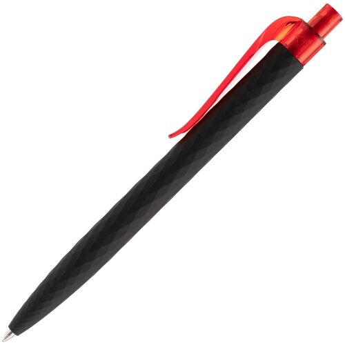 Ручка шариковая Prodir QS01 PRT-P Soft Touch, черная с красным 2