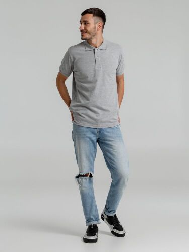 Рубашка поло мужская Virma Premium, серый меланж, размер 3XL 7