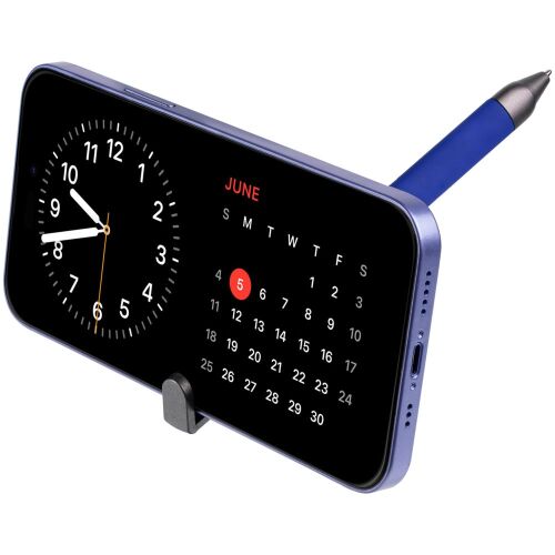 Ручка шариковая Standic с подставкой для телефона, синяя 7