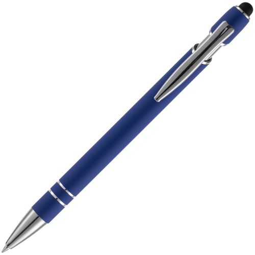 Ручка шариковая Pointer Soft Touch со стилусом, темно-синяя 3