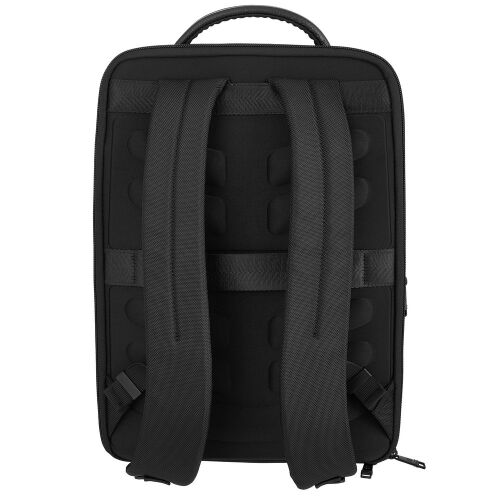 Рюкзак для ноутбука Santiago Slim с кожаной отделкой, черный 6