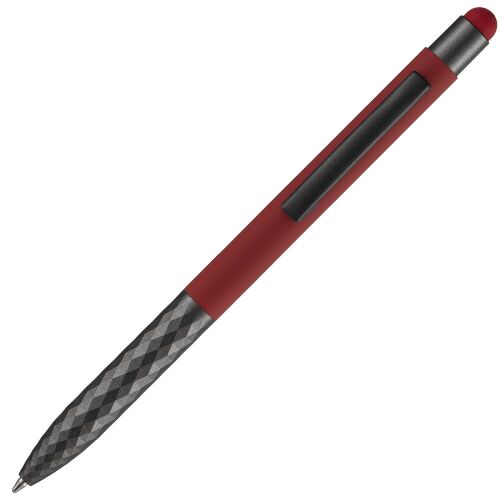 Ручка шариковая Digit Soft Touch со стилусом, красная 4