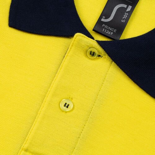 Рубашка поло Prince 190, желтая с темно-синим, размер XXL 3