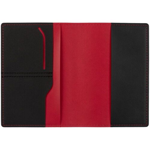 Обложка для паспорта Multimo, черная с красным 1