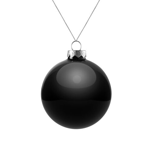 Елочный шар Finery Gloss, 8 см, глянцевый черный 1