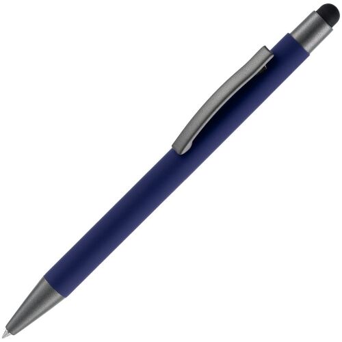 Ручка шариковая Atento Soft Touch со стилусом, темно-синяя 1