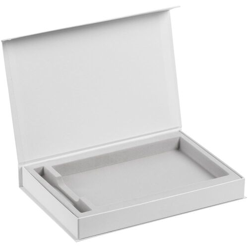 Коробка Silk с ложементом под ежедневник 13x21 см и ручку, белая 2