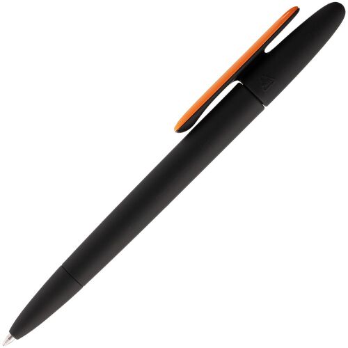 Ручка шариковая Prodir DS5 TRR-P Soft Touch, черная с оранжевым 2