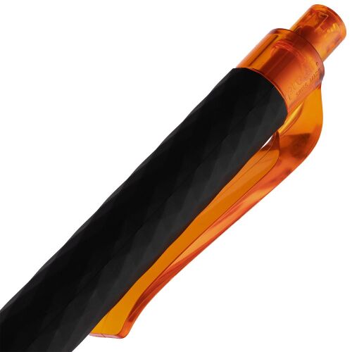 Ручка шариковая Prodir QS01 PRT-P Soft Touch, черная с оранжевым 6