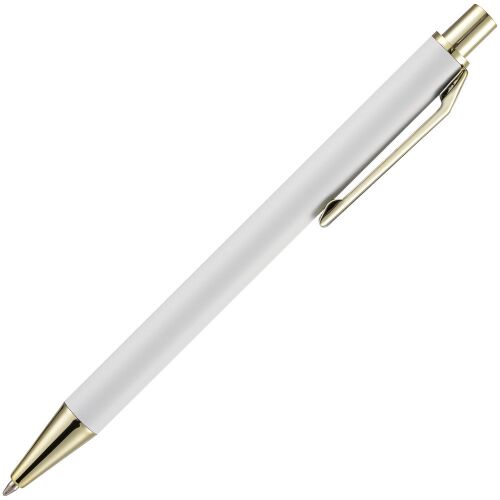 Ручка шариковая Lobby Soft Touch Gold, белая 3