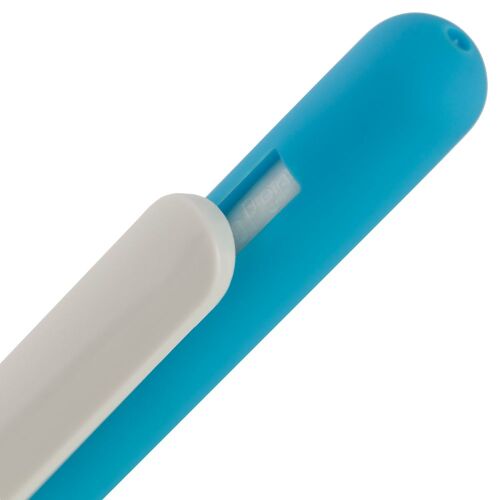 Ручка шариковая Swiper Soft Touch, голубая с белым 4