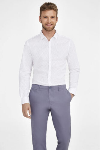 Рубашка мужская Becker Men, бордовая с белым, размер S 5