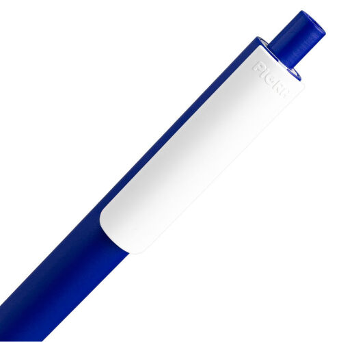 Ручка шариковая Pigra P03 Mat, темно-синяя с белым 4