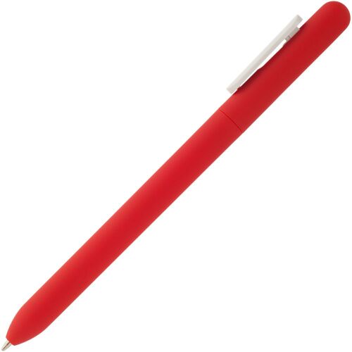 Ручка шариковая Swiper Soft Touch, красная с белым 3
