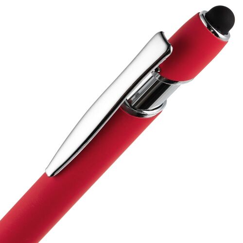 Ручка шариковая Pointer Soft Touch со стилусом, красная 4