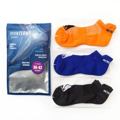 Набор из 3 пар спортивных носков Monterno Sport, серый, синий и  2