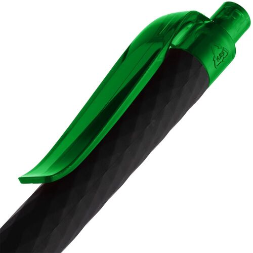 Ручка шариковая Prodir QS01 PRT-P Soft Touch, черная с зеленым 5
