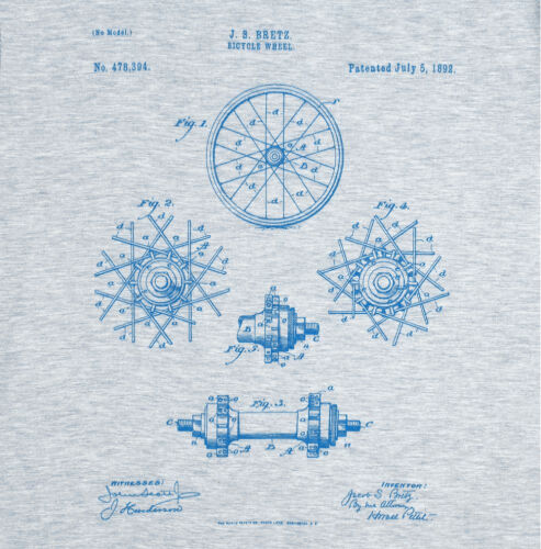 Футболка приталенная Old Patents. Wheel, голубой меланж, размер  3