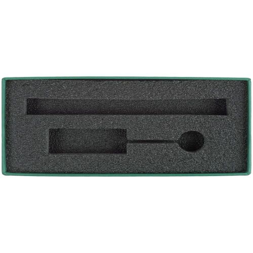 Коробка Notes с ложементом для ручки и флешки, зеленая 4