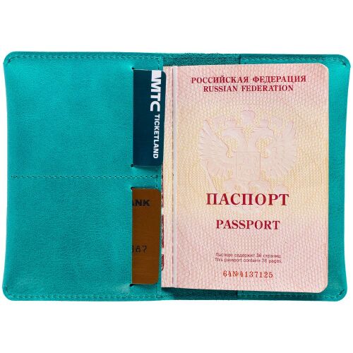 Обложка для паспорта Apache, ver.2, бирюзовая 4