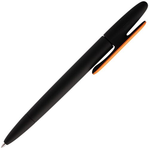 Ручка шариковая Prodir DS5 TRR-P Soft Touch, черная с оранжевым 3
