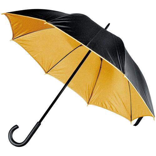 Зонт-трость Downtown, черный с золотистым 1