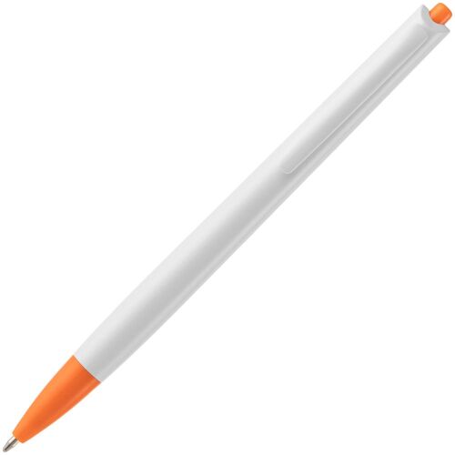 Ручка шариковая Tick, белая с оранжевым 3