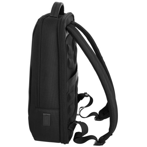 Рюкзак для ноутбука Santiago Slim с кожаной отделкой, черный 3