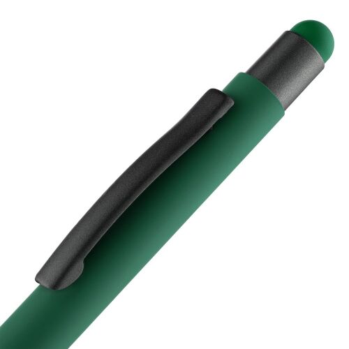 Ручка шариковая Digit Soft Touch со стилусом, зеленая 5