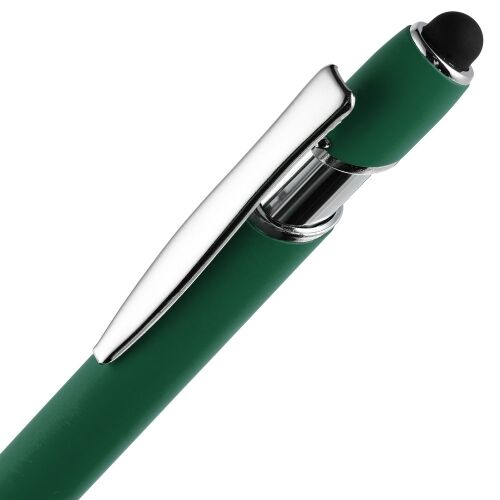 Ручка шариковая Pointer Soft Touch со стилусом, зеленая 4