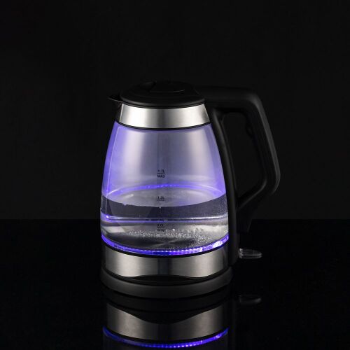 Электрический чайник Lumimore, стеклянный, серебристо-черный 6