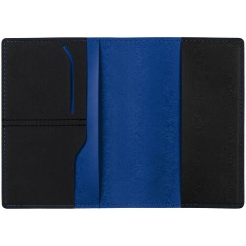 Обложка для паспорта Multimo, черная с синим 1
