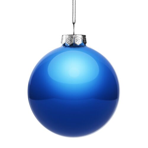 Елочный шар Finery Gloss, 10 см, глянцевый синий 2