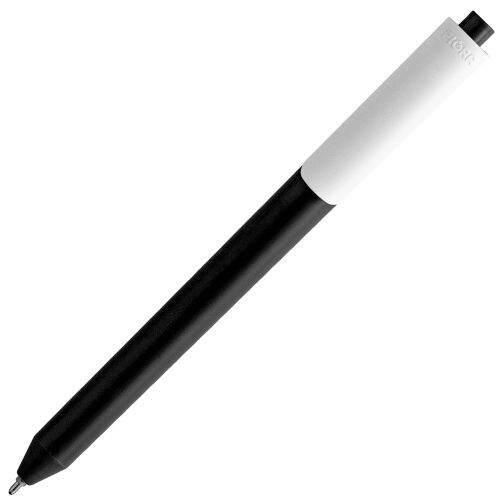 Ручка шариковая Pigra P03 Mat, черная с белым 2