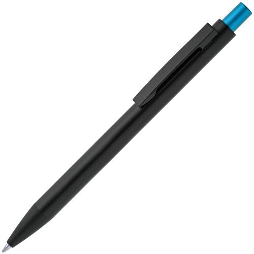 Ручка шариковая Chromatic, черная с голубым 1