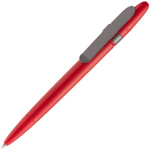 Ручка шариковая Prodir DS5 TSM Metal Clip, красная с серым 1