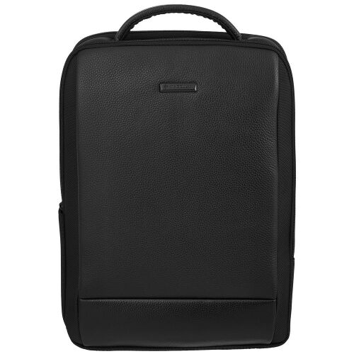 Рюкзак для ноутбука Santiago Slim с кожаной отделкой, черный 2