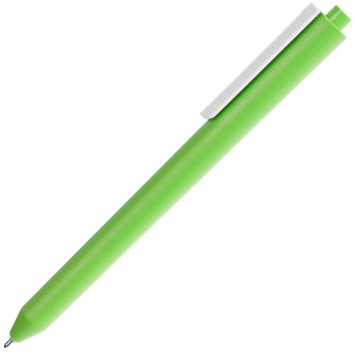 Ручка шариковая Pigra P03 Mat, светло-зеленая с белым 2