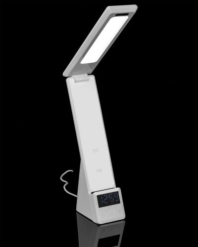 Лампа с беспроводной зарядкой смартфона и часов Powerack, белая 7