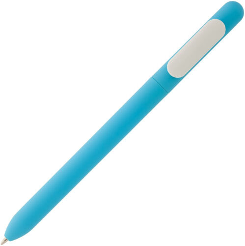 Ручка шариковая Swiper Soft Touch, голубая с белым 2