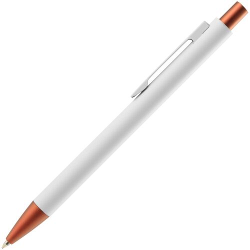 Ручка шариковая Chromatic White, белая с оранжевым 2