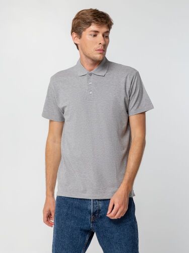 Рубашка поло мужская Spring 210 серый меланж, размер 3XL 4