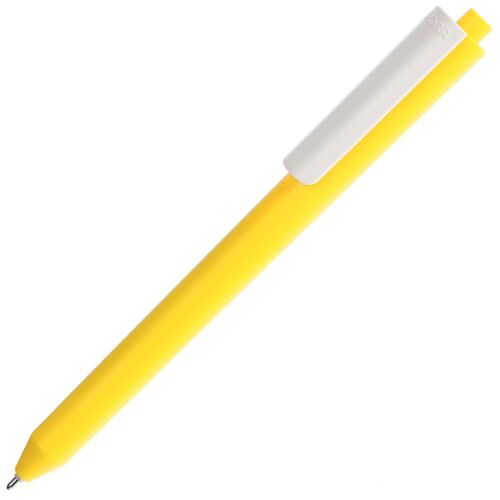 Ручка шариковая Pigra P03 Mat, желтая с белым 1