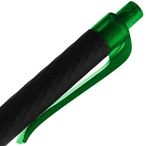 Ручка шариковая Prodir QS01 PRT-P Soft Touch, черная с зеленым 6