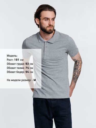 Рубашка поло мужская Adam, серый меланж, размер M 1