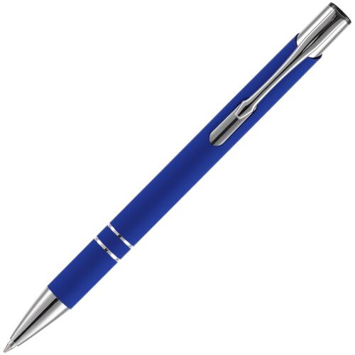 Ручка шариковая Keskus Soft Touch, ярко-синяя 3