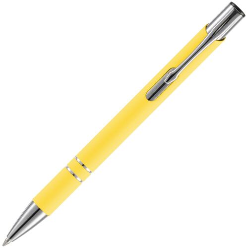 Ручка шариковая Keskus Soft Touch, желтая 3