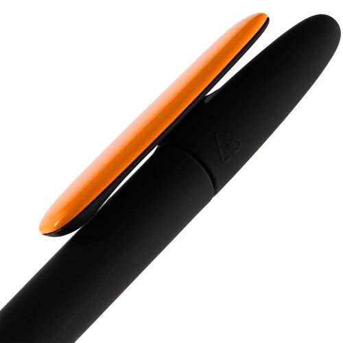 Ручка шариковая Prodir DS5 TRR-P Soft Touch, черная с оранжевым 5